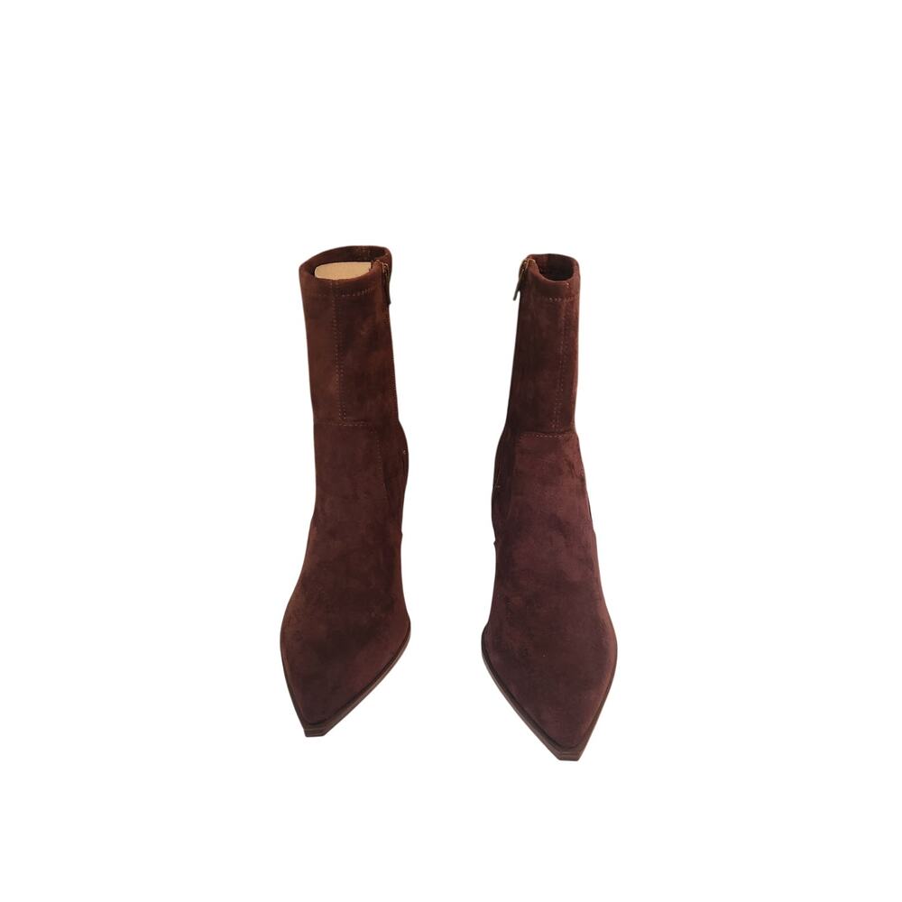 NWB Dolce Vita Lalana Brown Heeled Suede Booties Brown 7.5